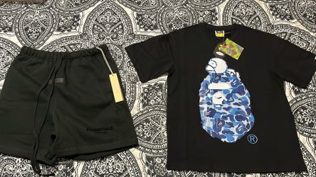 Bape T shirt and Essentials shorts ( look At description )