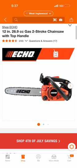 ECHO 12 in. 26.9 cc Gas 2-Stroke Chainsaw with Top Handle