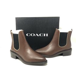 Coach Ankle Boots Womens 5.5 Brown Leather Bowery