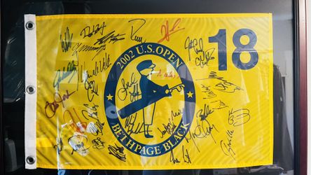 2002 US Open Singed Flag