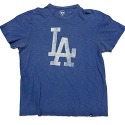47 Brand Los Angeles Dodgers T-Shirt Size L Blue LA Logo