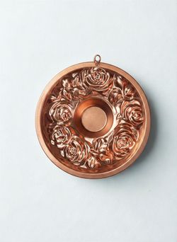 Vintage Copper Rose Jello Mold Wall Hanging Decorative Kitchen Mold