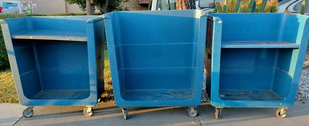 Fiberglass Commercial / Industrial Bulk Laundry Linen Basket Cart