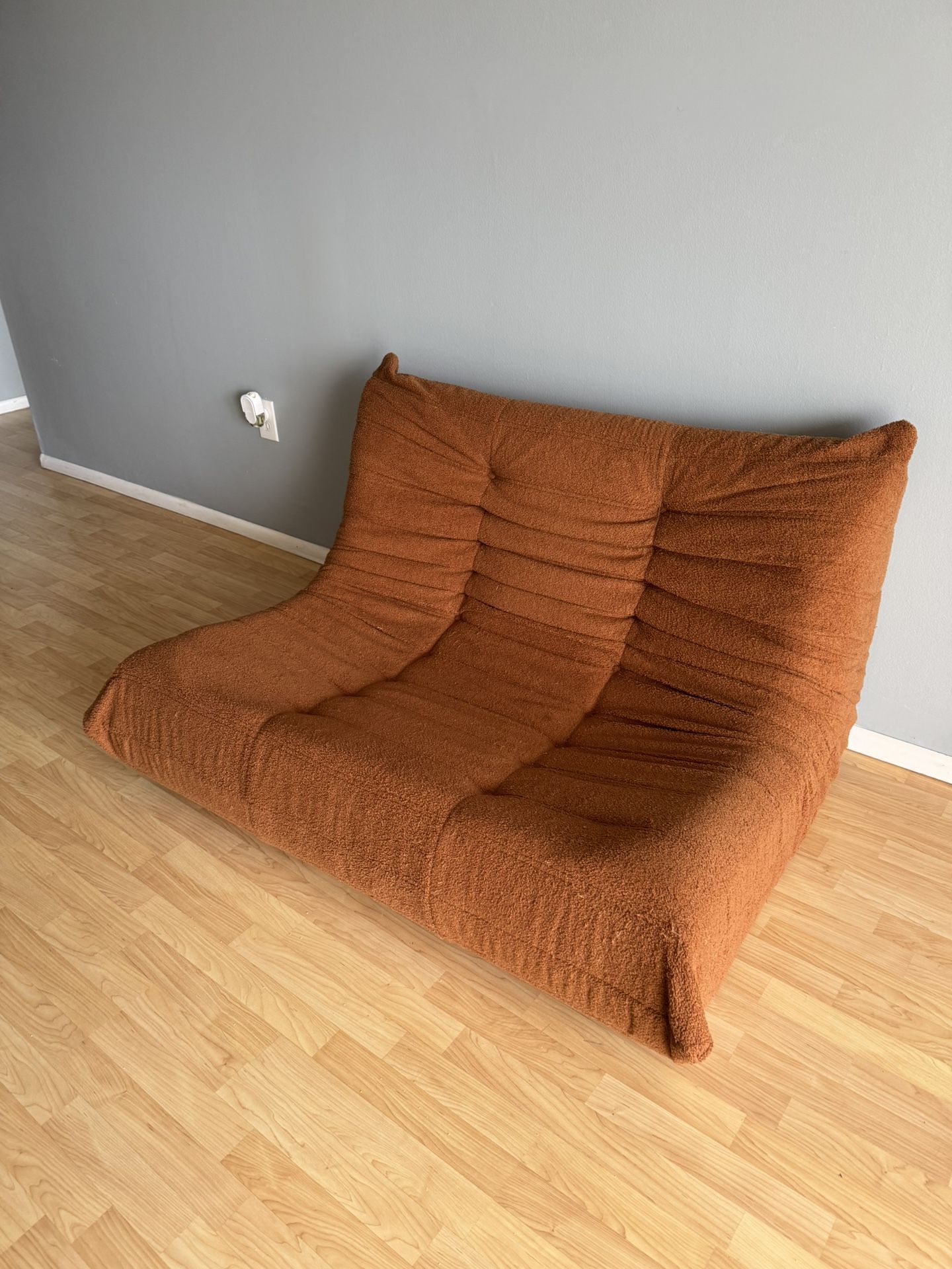 Orange Loveseat Couch