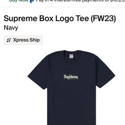 Supreme Box Logo Tee ‘Navy’ size M (FW23)
