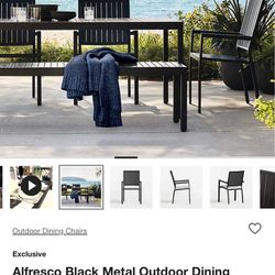 4 Alfresco outdoor dining chairs from Crate & Barrel in good condition