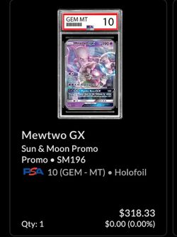 Mewtwo GX Sun & Moon Promo Promo • SM196 PSA 10 (GEM - MT) • Holofoil