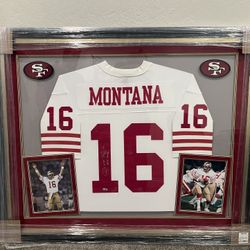 Authenticated Joe Montana Signed 49ers Jersey – Framed (Fanatics Certified)  