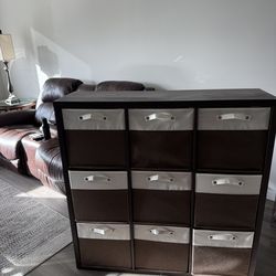 Like new walnut  44 x 44 inch Storage cube