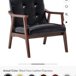 2 Vegan Leather Accent Chair 