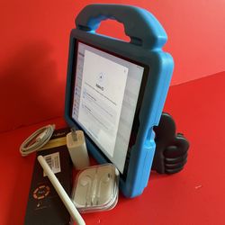 Apple IPad 6th Generation (9.7” Retina / Touch ID) 32GB with kids protective case, Pen & Accessories 