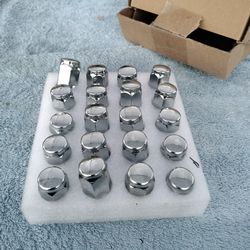1/2x20 Lug Nuts 20pcs, Chrome 1/2''-20 Closed End Bulge Acorn Lug Nuts, 1.38" Tall 3/4"