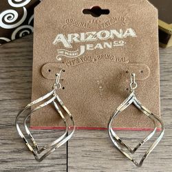 Cute Spiral Silver Tone Earrings