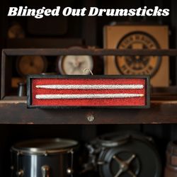 ✨ Blinged-Out Drumsticks in Wall Mount Display 