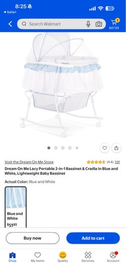 Dream On Me Lacy Portable 2-in-1 Bassinet & Cradle