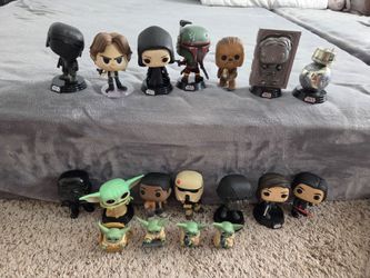 18x Star Wars Funko Pops (Grogu, Han Solo, Chewbacca, Kylo Ren)