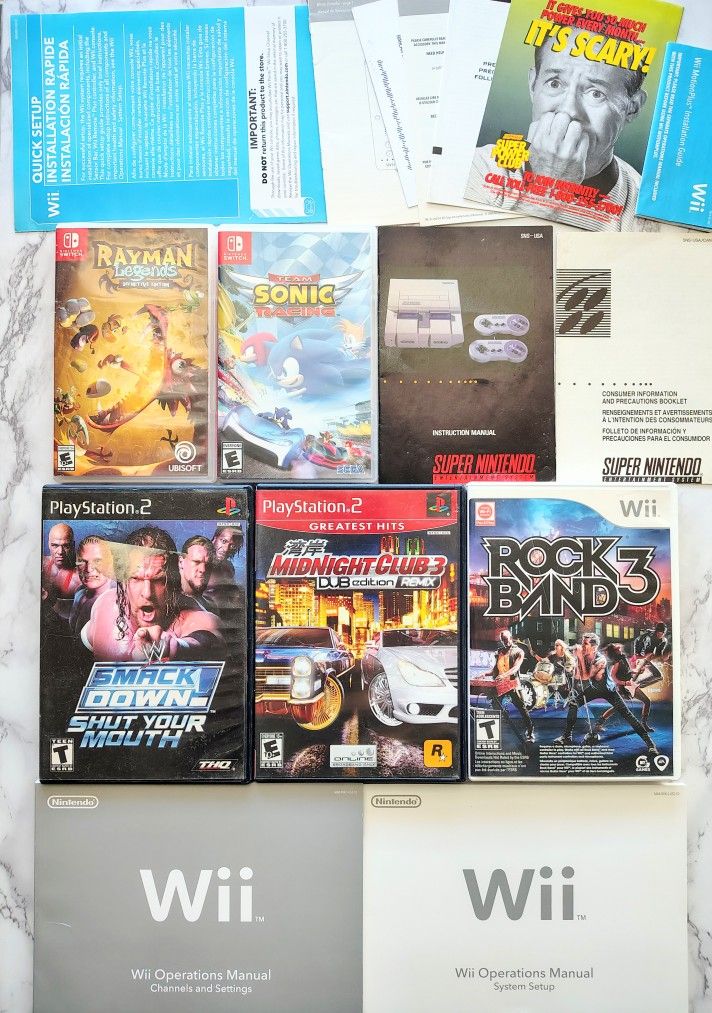 Nintendo And PlayStation Cases Manuals And Inserts NO GAMES