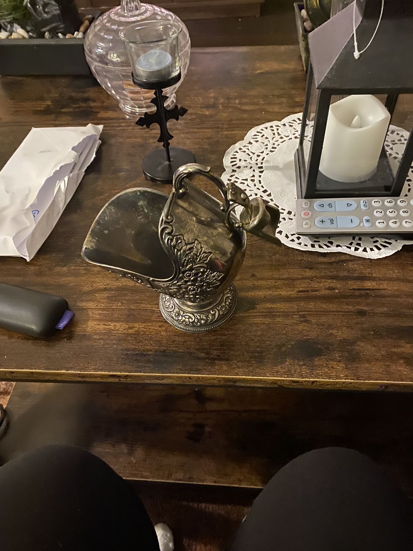 vintage silver plated sugar scuttle( sugar bowl) dated back to victorian era