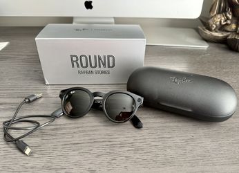 Ray-Ban Stories Round Meta Smart Glasses – Shiny Black / Green 