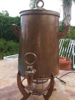 Beautiful Hammered Copper Urn