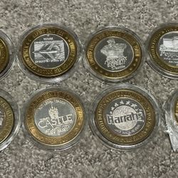 (8) Silver Casino Token 🔥🔥 OPEN TO TRADES  🚀 trumps castle casino resort atlantic city new jersey silver token