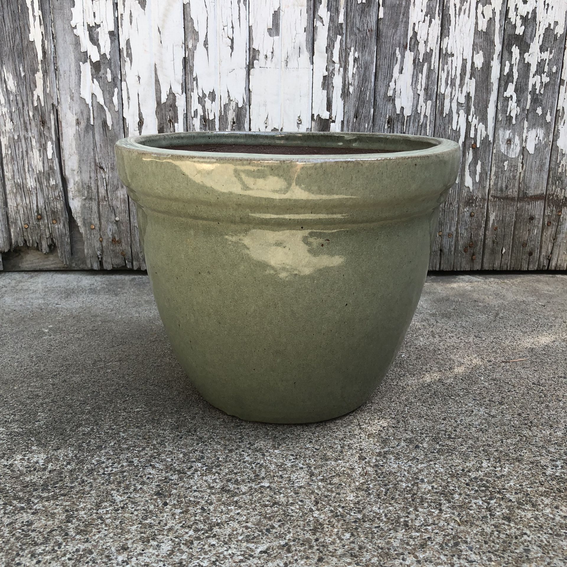 11” Glossy Ceramic Flower Pot