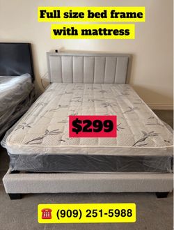 Full size bed frame with mattress included