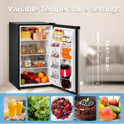 Midea MERM33S1AST 3.3 Cubic Feet Compact Refrigerator, Silver