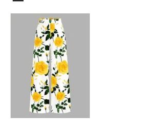 Wide Leg Floral Print Pants