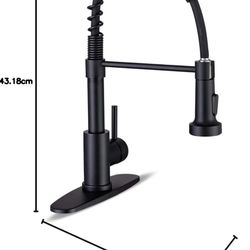 Kitchen Faucet, Kitchen Faucets with Pull Down Sprayer Sus304 Stainless Steel Matte Black Industrial Single Handle One Hole Or 3 Hole Faucet for Farmh