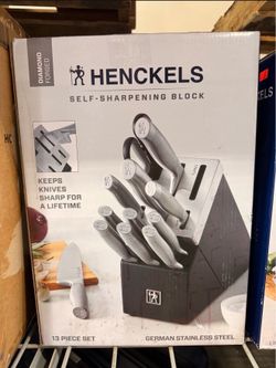 Henckels Diamond Forged 13 Piece Knife Set with Self Sharpening Block Brand New In Box
