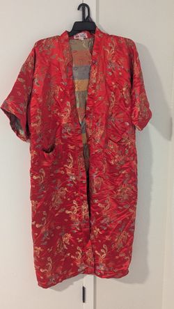 Red silk kimono