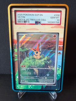 Pokemon Victini PSA 10 Artwork & Case