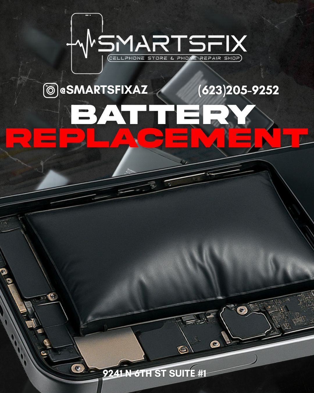 🔋 Cambio de batería iPhone – Rápido y garantizado – Smart and Fix Phoenix AZ 🔧📱