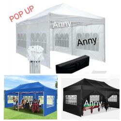 10x20  Pop up Canopy Tent Easy Up Outdoor Canopy Wedding Party Tents with Sides for Parties