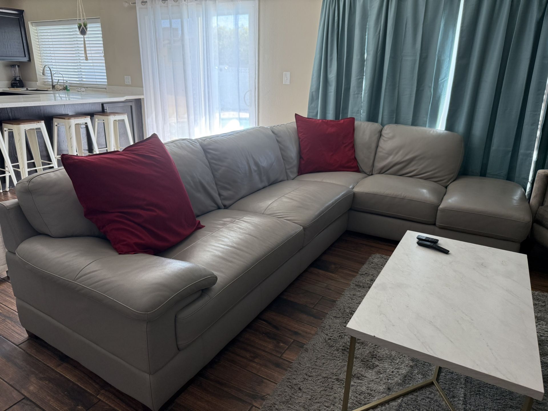 Leather Sectional 2 Piece With Storage
