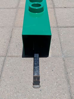 vintage LEGO store display - large green Technic brick