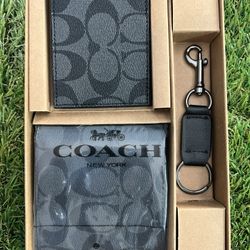 Brand New COACH Men’s Signature Wallet & Keychain Gift Set  