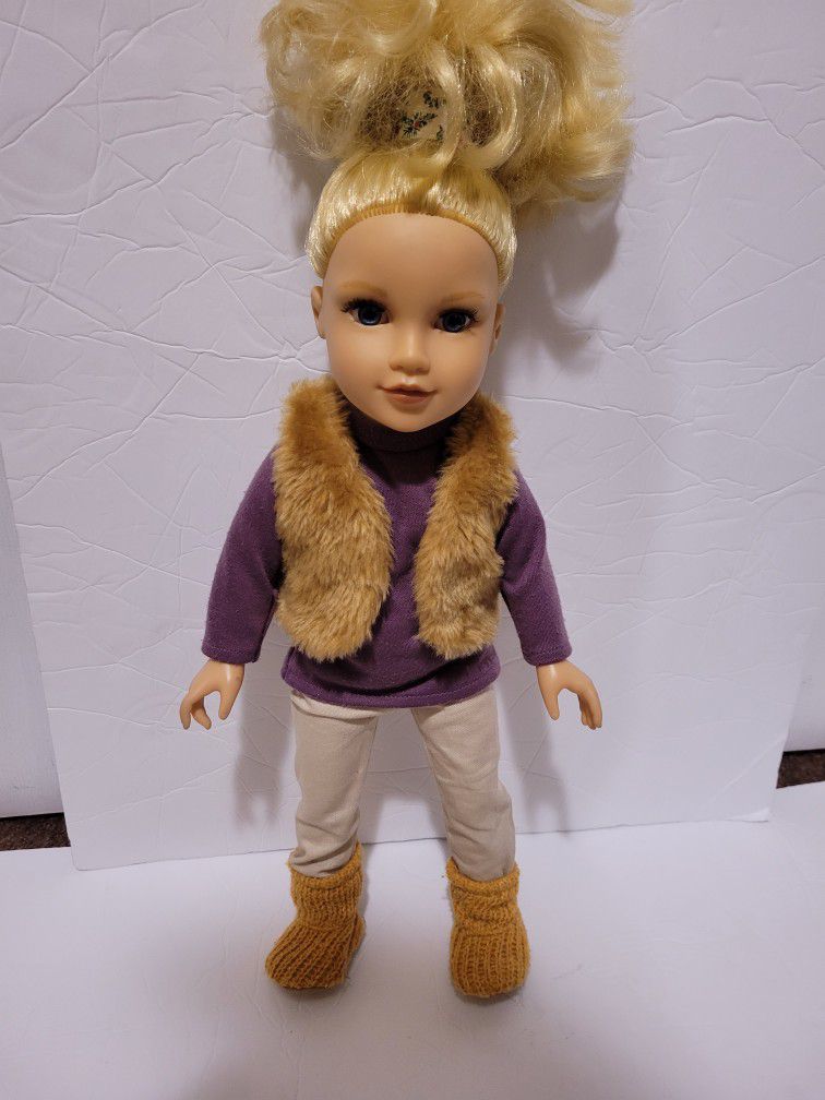 Geoffrey Journey Girls Blonde Hair Blue Eyes 18" Doll 2015
