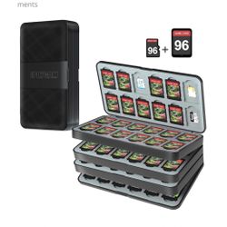 Switch Game Case Holder for Nintendo Switch 2/OLED/Lite with 96 Cartridge Slots and 96 Micro SD Card Storage, Portable Game Protective Organizer 