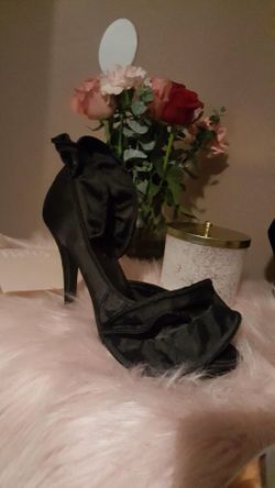 Black Satin Heels