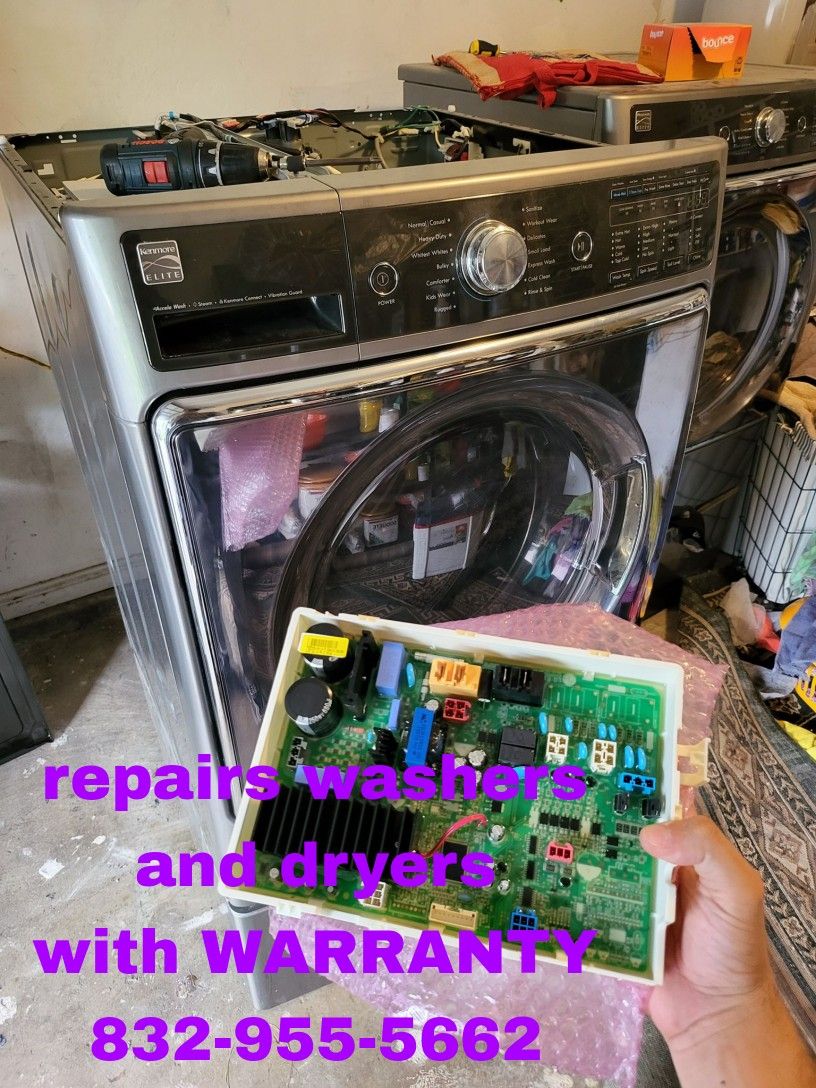 REPAIRS WASHER AND DRYER WITH WARRANTY