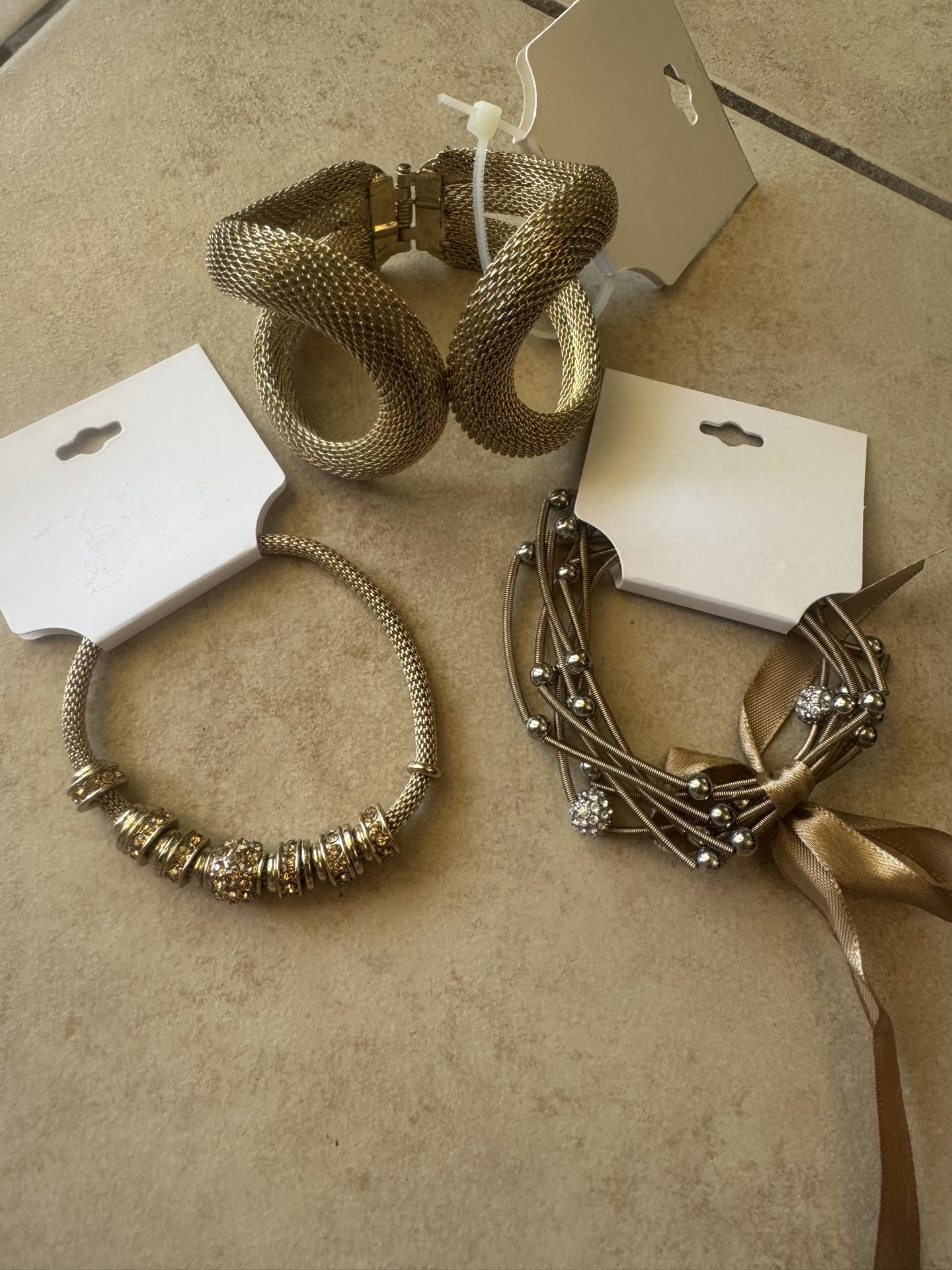 Brassy Gold Toned Bracelet Bundle -new