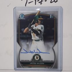 Jacob Wilson 2023 1st Bowman Chrome Auto. $75 or OBO. + $5 w/Bubble env. Paypal buyer pays G&S Fees