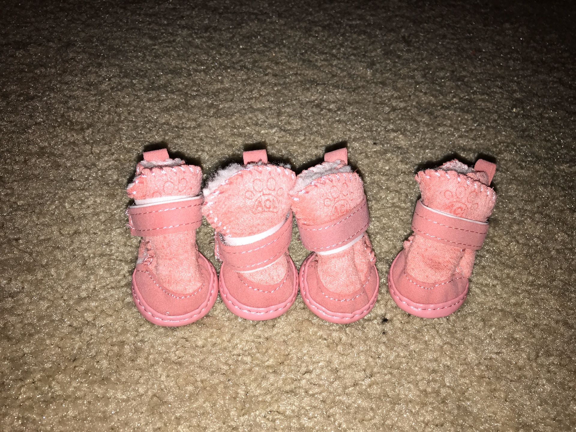 Puggs pink Xs/small dog booties