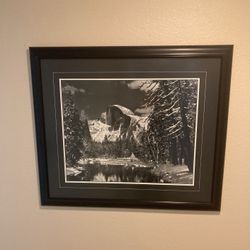 Professionally Framed Non Glare Glass Of Half dome By Ansel Adams 33x27 Perfect Condition No Wear