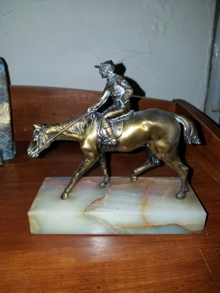Bronze horse and jockey