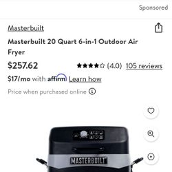 Masterbuilt 20 Quart 6-in-1 Outdoor Air Fryer