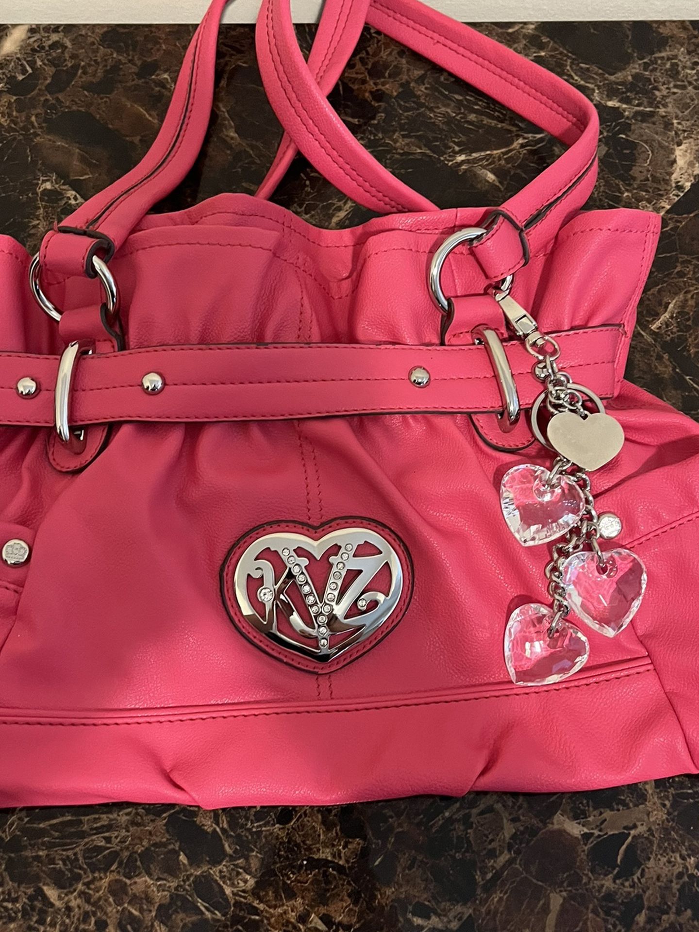 Beautiful Kathy Van Zeeland large pink shoulder bag