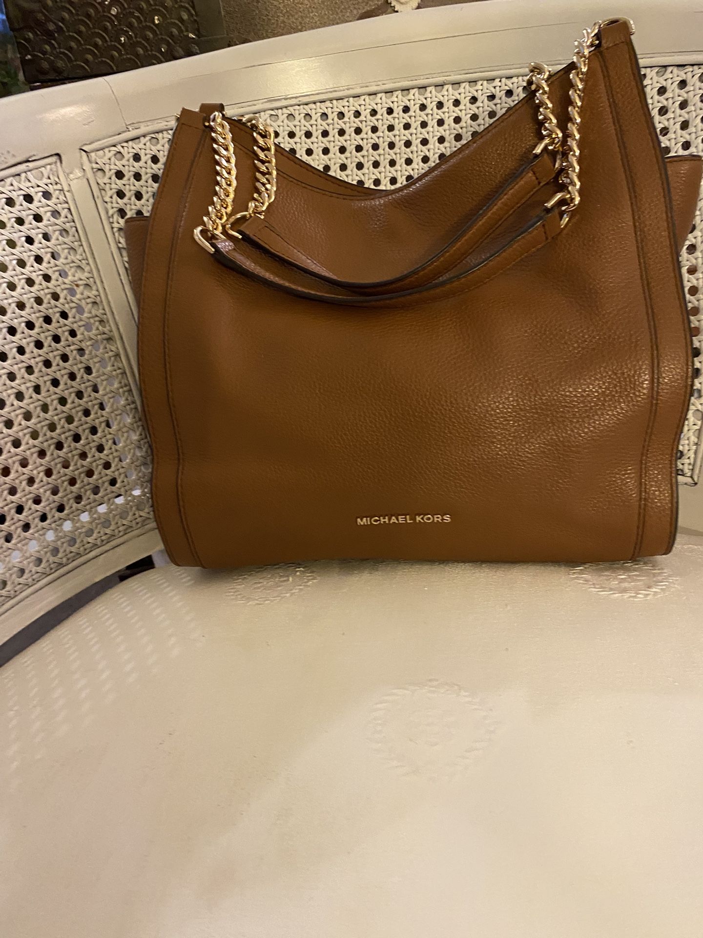 New Michael Kors Newbury Chain Shoulder Soft Leather Tote Handbag